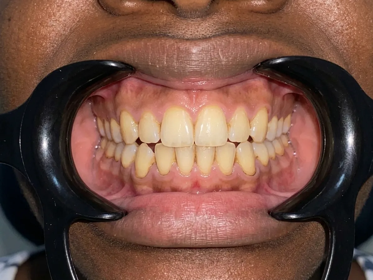 Teeth whitening, before